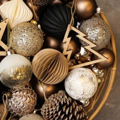 Besondere Weihnachtskugel Krakelee Mit Schneeflocke, Weiß, Glas, 8 Cm