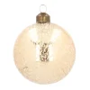 Besondere Weihnachtskugel Eisregen, Hellgold, Glas, 8 Cm