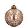 Besondere Weihnachtskugel Eisregen, Braun, Glas, 8 Cm