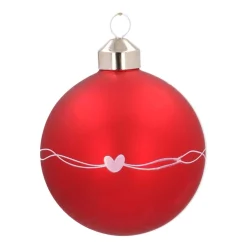 Besondere Weihnachtskugel „Merry Christmas“, Rot, Glas, 8 Cm