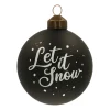 Besondere Weihnachtskugel „Let It Snow“, Schwarz, Glas, 8 Cm