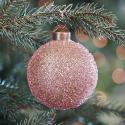 Besondere Weihnachtskugel Glitzermantel, Kupfer, Glas, 8 Cm