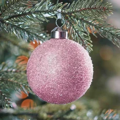 Besondere Weihnachtskugel Glitzer, Rosa, Glas, 8 Cm