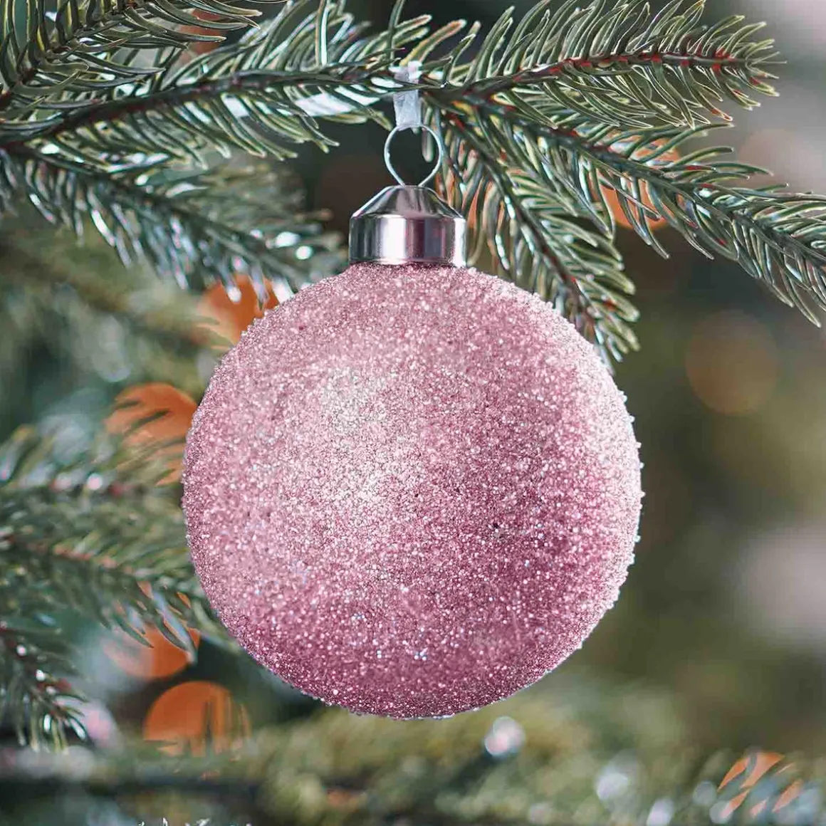 Besondere Weihnachtskugel Glitzer, Rosa, Glas, 8 Cm
