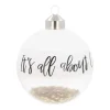 Besondere Weihnachtskugel „It's All About Christmas“, Transparent, Glas, 8 Cm
