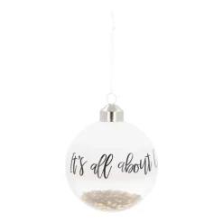 Besondere Weihnachtskugel „It's All About Christmas“, Transparent, Glas, 8 Cm