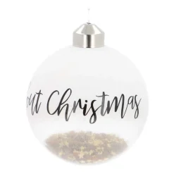 Besondere Weihnachtskugel „It's All About Christmas“, Transparent, Glas, 8 Cm