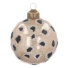 Besondere Weihnachtskugel Leoprint, Hellgold, Glas, 8 Cm