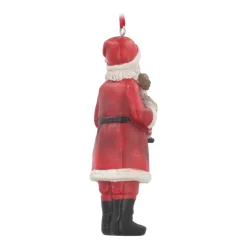 Besonderer Anhänger Weihnachtsmann Mit Teddy, Aus Polyresin, 11 Cm