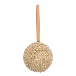 Bling-Bling Weihnachtskugel Gold, Kunststoff, 7,5 Cm