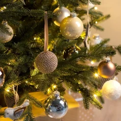 Bling-Bling Weihnachtskugel Gold, Kunststoff, 7,5 Cm