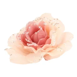 Blume Mit Clip Altrosa, Aus Kunststoff, 12 Cm