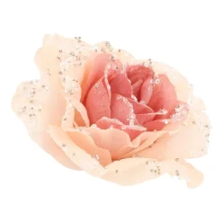 Blume Mit Clip Altrosa, Aus Kunststoff, 12 Cm