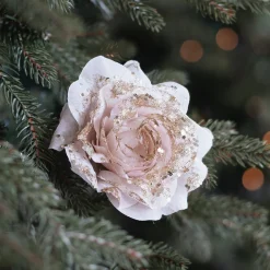 Blume Mit Clip Taupe, Aus Kunststoff, 12 Cm