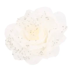 Blume Mit Clip Weiß, Aus Kunststoff, 12 Cm