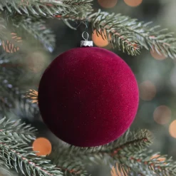 Bordeauxrote Samt-Weihnachtskugel - Unzerbrechlich
