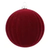 Bordeauxrote Samt-Weihnachtskugel Mit Relief