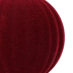 Bordeauxrote Samt-Weihnachtskugel Mit Relief