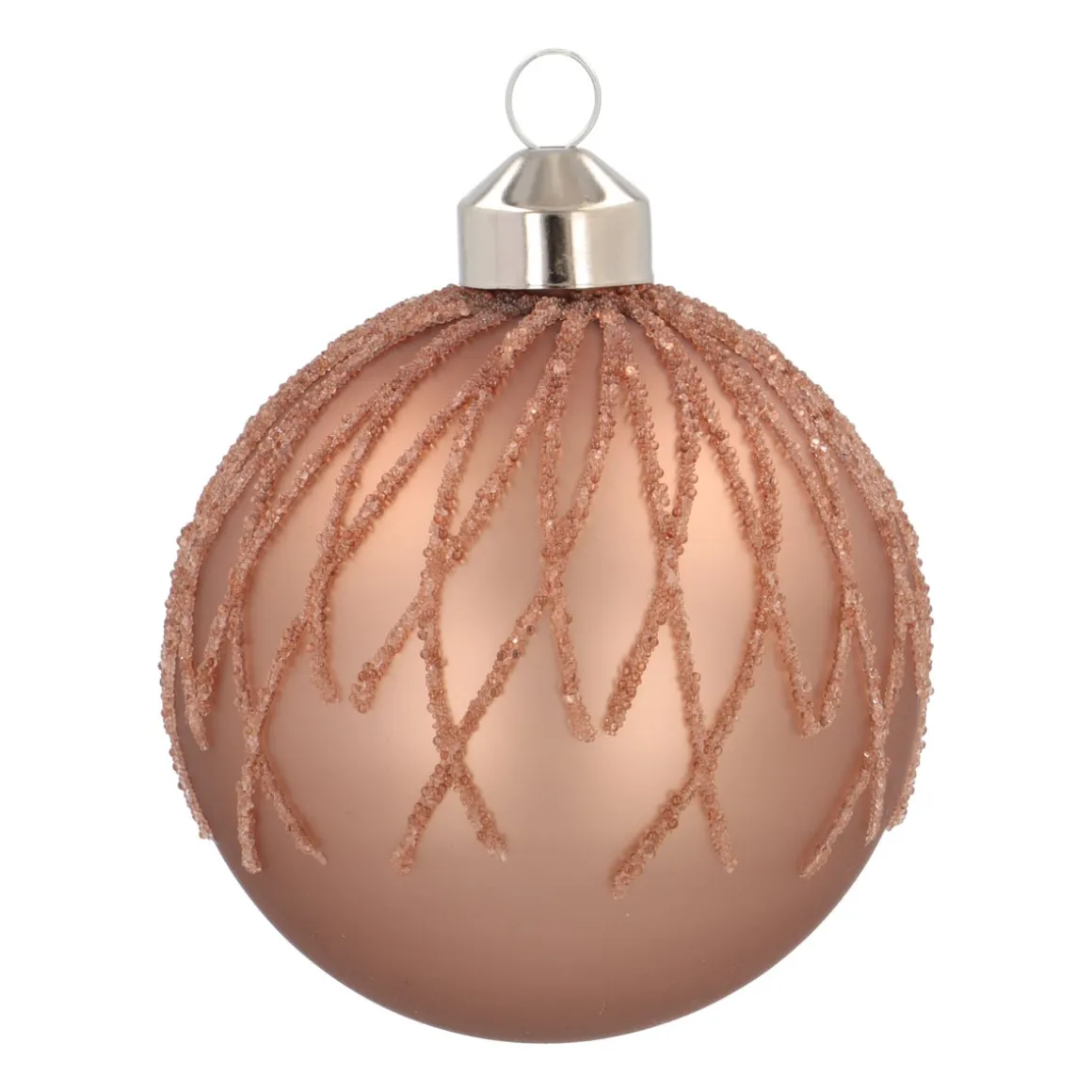 Braune Weihnachtskugel Mit Tautropfen