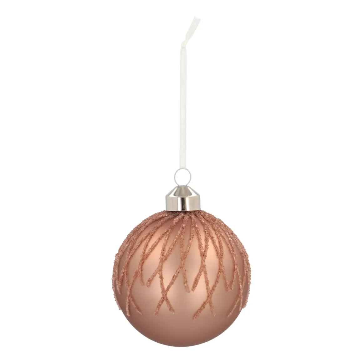 Braune Weihnachtskugel Mit Tautropfen