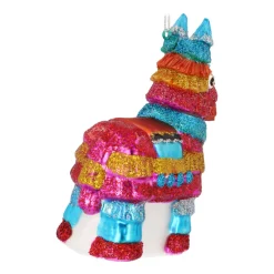 Bunte Und Verspielte Piñata-Weihnachtshänger Aus Glas