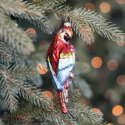 Bunter Papagei Weihnachtsanhänger Für Einen Verspielten Baum
