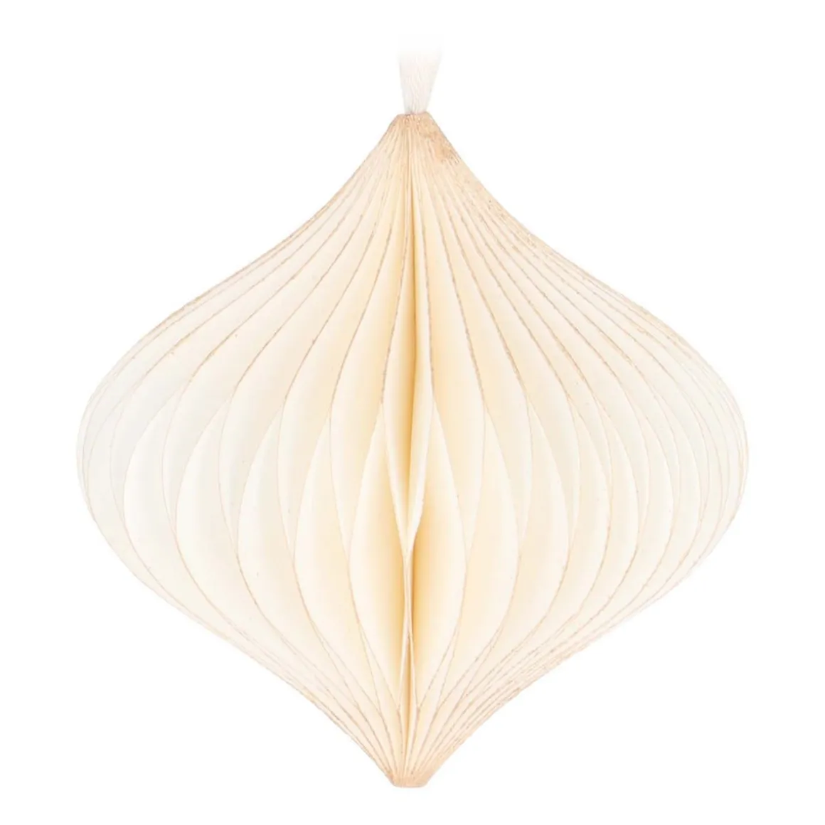 Christbaumschmuck Papier Zwiebelform, Weiß, 8 Cm