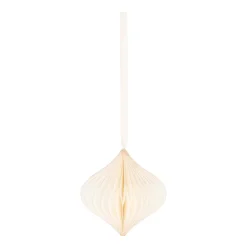 Christbaumschmuck Papier Zwiebelform, Weiß, 8 Cm