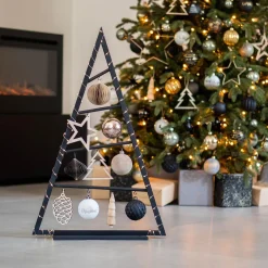 Christbaumschmuck Papier Zwiebelform, Schwarz, 8 Cm