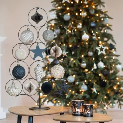 Christbaumschmuck Papier Zwiebelform, Schwarz, 8 Cm