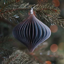 Christbaumschmuck Papier Zwiebelform, Blau, 8 Cm