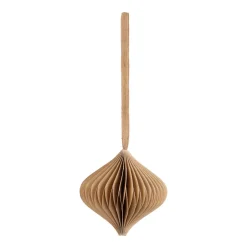 Christbaumschmuck Papier Zwiebelform, Taupe, 8 Cm