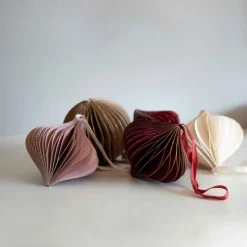 Christbaumschmuck Papier Zwiebelform, Bordeaux, 8 Cm