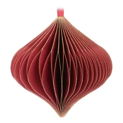 Christbaumschmuck Papier Zwiebelform, Bordeaux, 8 Cm