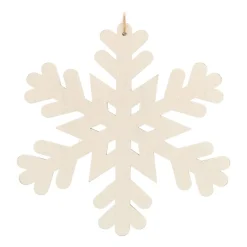 Christbaumschmuck Schneeflocke, Champagner, Holz, 12 Cm