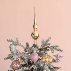 Christbaumspitze, Hellgold, Glänzend, Glas, 27 Cm