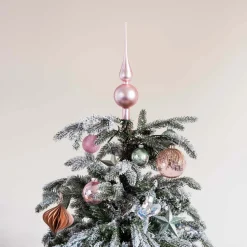 Christbaumspitze, Rosa, Matt, Glas, 27 Cm