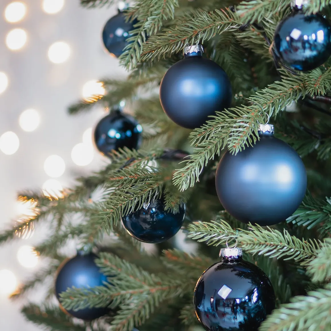 Cooles Denim Blue Weihnachtskugel-Set 44 Stück In Praktischer Box