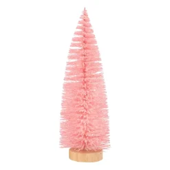 Deko Weihnachtsbaum Mit Schnee, Rosa, Kunststoff, 25 Cm