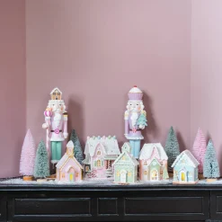 Deko Weihnachtsbaum Mit Schnee, Rosa, Kunststoff, 25 Cm