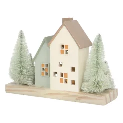 Deko-Häuser Mit LED-Beleuchtung, Polyresin, 21 Cm