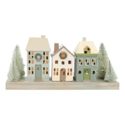 Deko-Häuser Mit LED-Beleuchtung, Polyresin, 30 Cm