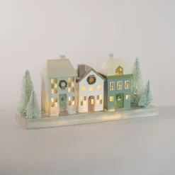 Deko-Häuser Mit LED-Beleuchtung, Polyresin, 30 Cm