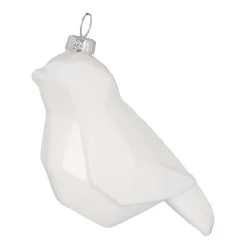 Design Christbaumschmuck Vogel, Weiß, Glas, 9 Cm