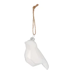 Design Christbaumschmuck Vogel, Weiß, Glas, 9 Cm