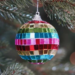 Disco Weihnachtskugel, Bunt, Kunststoff, 6 Cm