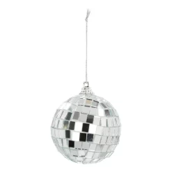 Disco Weihnachtskugel, Silber, Kunststoff, 6 Cm