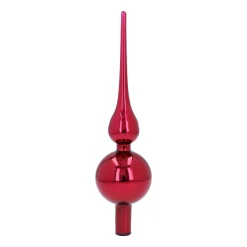 Dunkelrote Glasbaumspitze Für Einen Traditionellen Weihnachtsbaum