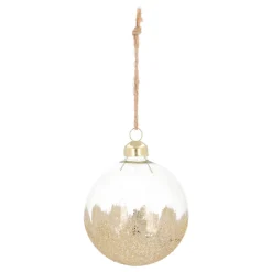 Durchsichtige Weihnachtskugel Mit Goldenem Glitter-Dip