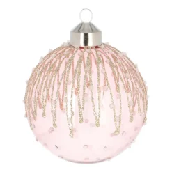 Edle Weihnachtskugel Eiszpafen, Rosa, Glas, 8 Cm